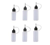 VZUHSW Flacons Pipettes en Plastique Souple - Bouteilles de Colle Vides avec Pointe d'Aiguille de Précision - Lot de 6 Flacons de 5ml/10ml/15ml
