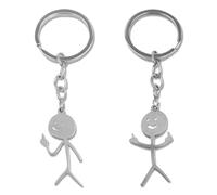 VZUHSW Porte-clés Smiley Langue des Signes Figurine Drôle de Visage Mignon Stickman avec Doigt Tendance Sac e Voiture Pendentif Cadeau de Couple Mignon