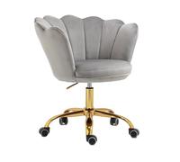 VZXATYOP Chaise de Bureau Confortable à roulettes Joli Fauteuil pivotant et réglable avec Dossier en Velours rembourré Motif Coquillage for Salon ou Chambre d'une Femme Fille