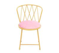 VZXATYOP Chaise De Coiffeuse Moderne Chaise De Maquillage avec Dossier Coussin Moelleux Petites Chaises D'appoint Roses for Chambre À Coucher Dressing Salon Pieds en Métal Doré