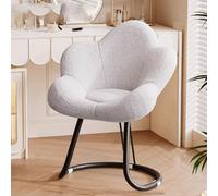 VZXATYOP Chaise De Maquillage Moderne avec Dossier en Métal Et Mousse Dimensions 52 X 52 X 78 Cm Idéale for Votre Coiffeuse Ou Dressing(Gray+Black,with Rotation)