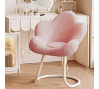 VZXATYOP Chaise De Maquillage Moderne avec Dossier en Métal Et Mousse Dimensions 52 X 52 X 78 Cm Idéale for Votre Coiffeuse Ou Dressing(Pink+White,Without Rotation)