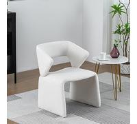 VZXATYOP Fauteuil d'appoint Moderne en Tissu d'agneau bouclé Sherpa Fauteuil à accoudoirs Confortable capitonné for Lecture Chambre Bureau Salon(White)