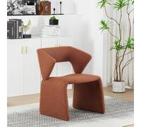 VZXATYOP Fauteuil d'appoint Moderne en Tissu d'agneau bouclé Sherpa Fauteuil à accoudoirs Confortable capitonné for Lecture Chambre Bureau Salon(Brown)