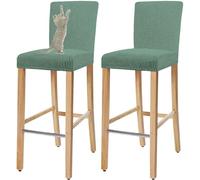 VZXATYOP Housses De Tabourets De Bar Résistantes Aux Griffures De Chat, Housses Extensibles avec Dossier, Douces Et Lavables for Bars Et Pubs(Green,Set of 4)