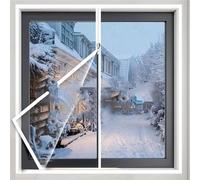 VZXATYOP Kit D'isolation des Fenêtres Intérieures avec Fermeture À Glissière Film D'isolation De Fenêtre Personnalisable Rideau Chaud d'hiver Réutilisable pour La Maison(160x180cm)