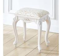 VZXATYOP Tabouret De Coiffeuse Carré Vintage Rembourré Chaise De Maquillage Rectangulaire Banc Rembourré for Chambre À Coucher Salle De Bain Coiffeuse 17 Pouces(Silver Lines - B)
