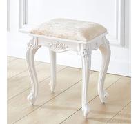 VZXATYOP Tabouret De Coiffeuse Carré Vintage Rembourré Chaise De Maquillage Rectangulaire Banc Rembourré for Chambre À Coucher Salle De Bain Coiffeuse 17 Pouces(Silver Lines - E)