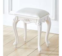 VZXATYOP Tabouret De Coiffeuse Carré Vintage Rembourré Chaise De Maquillage Rectangulaire Banc Rembourré for Chambre À Coucher Salle De Bain Coiffeuse 17 Pouces(Silver Lines - a)