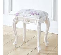 VZXATYOP Tabouret De Coiffeuse Carré Vintage Rembourré Chaise De Maquillage Rectangulaire Banc Rembourré for Chambre À Coucher Salle De Bain Coiffeuse 17 Pouces(Silver Lines - C)