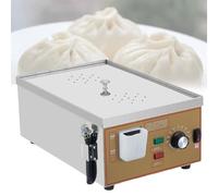 VzxCrue Breakfast Shop Steamed Bun Machine,Commercial Electric Dim Sum Steamer,Stainless Steel,No Bpa Basket, Dry Boiling Alarm, for Home Store Buffet Restaurant 2Holes