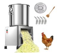 VzxCrue Hachoir éLectrique Commercial à LéGumes à 4 Lames, Processeur Commercial D'Aliments pour Volaille, DéCoupe Rapide à 3500 TR/Min, pour Les Fermes, L'éLevage Et Les Ranchs 1800W