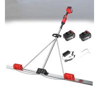 VzxCrue RèGle pour Gratter Le BéTon Machine Vibrante éLectrique sans Fil pour La Finition du Ciment avec 9 Vitesses RéGlables Et Affichage De La Puissance 2Batteries-1.5M