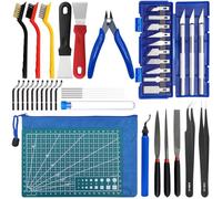 VZXZXE Kit 42 outils imprimante 3D, set accessoires avec nettoyage buses, aiguilles, brosses métal, ébarbeur, pinces, grattoir & limes pour entretien, rangement inclus