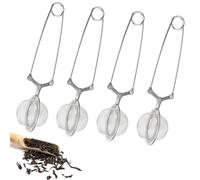 VZXZXE Pince a pression inox thé, bouteille infuseur à thé, boule a the infuseur, Passoires à thé en vrac 4.5CM Cuillère à thé 4PCS