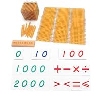 VZZCGJVT Calcul des Perles d'or des Tout-Petits Montessori, Jeu de Banque décimale, Jouets de mathématiques pour l'éducation préscolaire,Copper wire