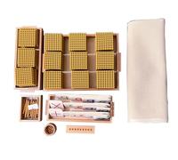 VZZCGJVT Montessori Gold perlé décimal Banque Ensemble de Jeu, Math Manipulatives avec Tapis,Bank Game