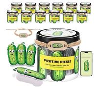 VZZNN Lot de 12 cartes de cornichon positives avec bracelet NFC - Coffret cadeau de soutien émotionnel en vrac, 60 cartes d'affirmation dans un bocal pour femmes, adolescents, amis, collègues de