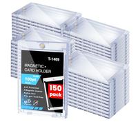 VZZNN Lot de 150 porte-cartes magnétiques pour cartes à collectionner One Touch avec 4 supports, protection UV, pour sports, jeux, cartes MTG