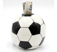 Dekohelden24 200141-I Tirelire en Forme de Ballon de Football Noir/Blanc 10 x 10 x 10 cm