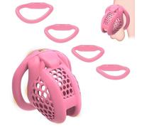 W-8.0 Cage de Chasteté Pénis,3D Résine Chastity Cage Jouets Sexuels Masculins,avec Serrure Super Invisible & Anneaux de Pénis 4 arcs,Kits de Bondage BDSM Cage Chastetée Chasteté Pour Pénis (Pink, M)