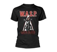 WASP T-shirt Wild Child Homme Manches courtes Noir 100% coton Coupe standard XXL