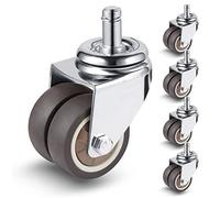 W B D WEIBIDA 50 mm Deux Roulette Chaise Bureau 11mm*22mm, Roulette pour Chaise de Bureau, Silencieuse & Glissez Doucement, Roulettes de Pivotante, pour les moquettes, le carrelage, parquet, Lot de 5