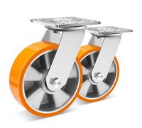 W B D WEIBIDA Roulettes pour Meubles Lourd 150mm, Jusqu'à 570KG par unité, Roulette Charge Lourde à Noyau d'Aluminium, Roulettes en Polyuréthane Durable et Solides pour Grands Instruments lot de 2