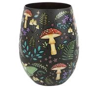 W-Direct Verre à vin sans pied imprimé forêt sombre - Motif forêt nocturne avec papillons luna, fleurs et champignons - Verrerie céleste lune et étoiles