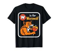 W est pour Loup-Garou, Joli Monstre cryptique de l'alphabet d'halloween T-Shirt