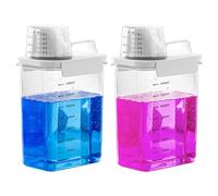 W&H Lot de 2 boîtes de rangement pour poudre à lessive de 1800 ml, distributeur de lessive avec verre doseur, aide au dosage de lessive hermétique, boîte de lessive pour adoucissant, céréales