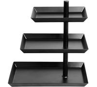 W&H Présentoir à gâteaux à 3 étages avec angle réglable, rotatif, pour le divertissement et les fêtes, en acier inoxydable, pour desserts, gâteaux, pâtisseries, biscuits, fruits - Réutilisable