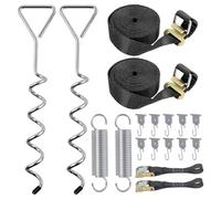 W&H Stormband Kit de protection pour auvent et accessoires 2 sangles de serrage 2 piquets de 40 cm 2 ressorts 1 sac