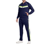 W JIANWANG Ensembles de survêtement hommes - Ensemble de Jogging 2 Pièces, Vêtements de Sport Bleu Marine JW-083-XL