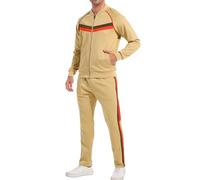 W JIANWANG Ensembles de survêtement hommes - Ensemble de Jogging 2 Pièces, Vêtements de Sport Kaki JW-084-XXL