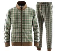 W JIANWANG Ensembles de survêtement hommes - Ensemble de Jogging 2 Pièces, Vêtements de Sport Vert JW-2601-XL