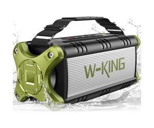 W-KING 90W Peak 50W RMS Enceinte Bluetooth Puissante, Grosse Haut Parleur Bluetooth Portable avec Basses Intenses/EQ, Enceinte San Fil Etanche IPX6/Powerbank/40H Lecture, Enceintes Exterieur NFC/TF