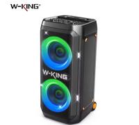 W-KING T12 Tragbare Bluetooth-sprecher-Box avec son MAX Pro 370W, Lichtshow, CSB, Bass Boost, Rollen et Teleskopgriff