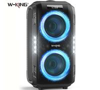 W-KING Haut-parleur Bluetooth portable Big Party Boombox V5.3 250 W peak 120 dB 12 basses Noir