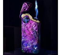 W-Lynn Briquet électrique à Double Arc Briquet à Induction Briquet Coupe-Vent sans Flamme Briquet Mode Rechargeable USB Meilleur Cadeau pour Petit ami, Famille, Papa (Color : Colorful Dragon)