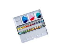 W&N Aquarelle : Set : Clairweight Metal Sketchers Box : 24 Demi Godets