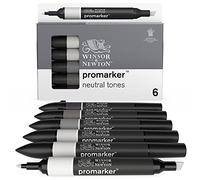 Set 6 marqueurs double pointe PROMARKER. A base d'alcool. Tons neutres assortis