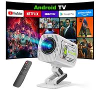 W & O Mini projecteur applications intégrées avec WiFi et Bluetooth, projecteur de film avec entrée d'alimentation de type C et haut-parleur intégré pour chambre, extérieur, maison, rotatif à 180°