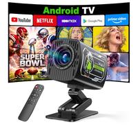 W&O Mini projecteur d'applications intégrées avec Wi-Fi et Bluetooth, projecteur portable avec entrée d'alimentation de type C et haut-parleur intégré pour extérieur, chambre, maison, rotation à 180°