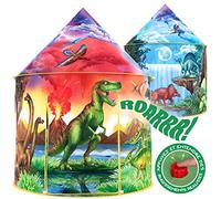 W&O Tente Dino pour Enfants - Cabane Intérieure avec Bouton Rugissement - Pour Filles et Garçons - Intérieur et Extérieur - Pop-Up