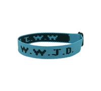 W.W.J.D. Bracelet unisexe réglable avec monogramme imprimé et boucles d'oreilles à clip pour filles, taille unique, Nylon, Pas de gemme