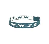 W.W.J.D. Bracelet unisexe réglable avec monogramme imprimé et boucles d'oreilles à clip pour filles, taille unique, Nylon, Pas de gemme
