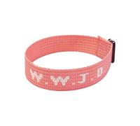 W.W.J.D. Bracelet unisexe réglable avec monogramme imprimé et boucles d'oreilles à clip pour filles, taille unique, Nylon, Pas de gemme