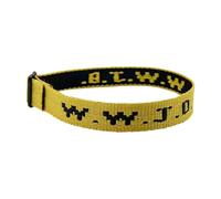 W.W.J.D. Monogramme imprimé bracelet bracelet sangle sangle bracelet bracelet unisexe bracelet réglable squelette montre pour homme (jaune, taille unique)