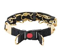 W/W Lifetime Collier avec boucle à dégagement rapide réglable en acier inoxydable chromé pour chien avec plaque d'identité confortable anti-traction (doré, 61 cm)